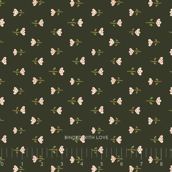 Blooming Little Flowerets Dark Forest 229020 | Crimson and Evergreen by Kay’s Illustrations