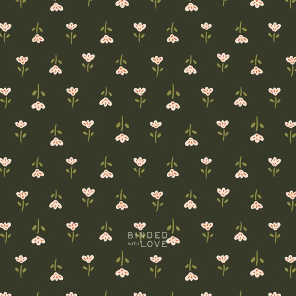 Blooming Little Flowerets Dark Forest 229020 | Crimson and Evergreen by Kay’s Illustrations