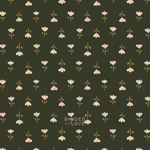 Blooming Little Flowerets Dark Forest 229020 | Crimson and Evergreen by Kay’s Illustrations