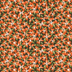 Ditsy Flowerbed Night 229021 | Crimson and Evergreen by Kay’s Illustrations