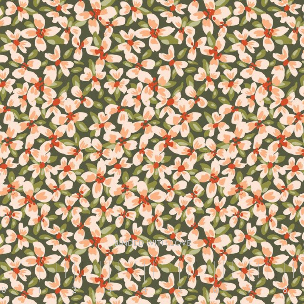 Ditsy Flowerbed Day 229022 | Crimson and Evergreen by Kay’s Illustrations