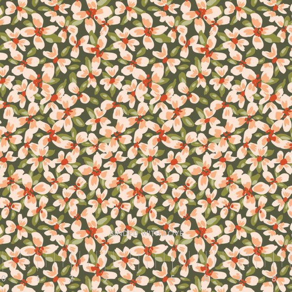 Ditsy Flowerbed Day 229022 | Crimson and Evergreen by Kay’s Illustrations