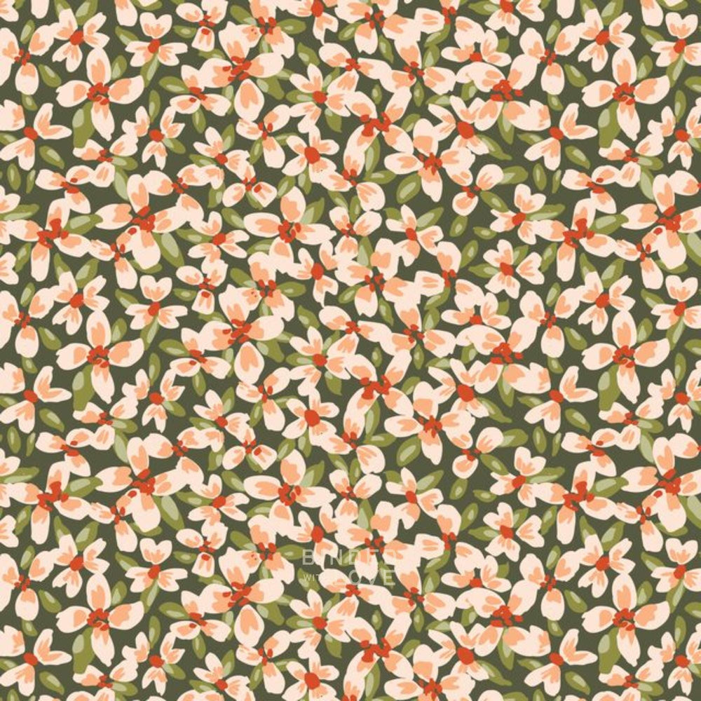Ditsy Flowerbed Day 229022 | Crimson and Evergreen by Kay’s Illustrations