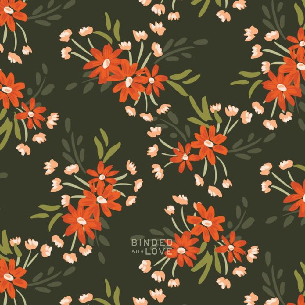Warm Sprouts Dark Forest 229023 | Crimson and Evergreen by Kay’s Illustrations
