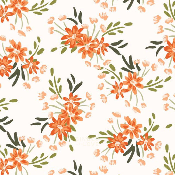 Warm Sprouts White 229024 | Crimson and Evergreen by Kay’s Illustrations