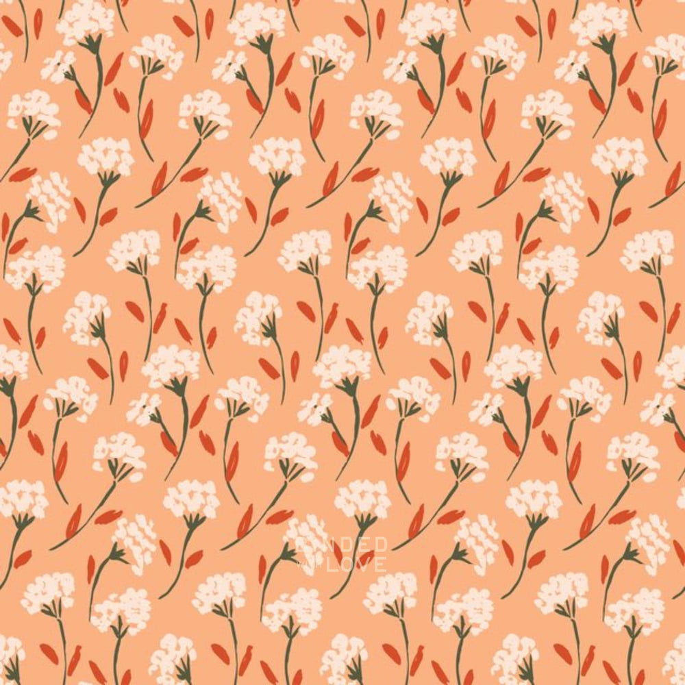 Painted Flower Bunch Coral 229025 | Crimson and Evergreen by Kay’s Illustrations