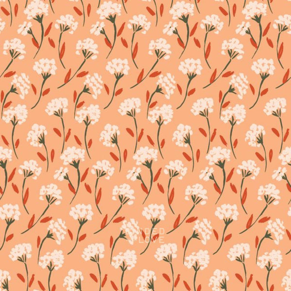 Painted Flower Bunch Coral 229025 | Crimson and Evergreen by Kay’s Illustrations