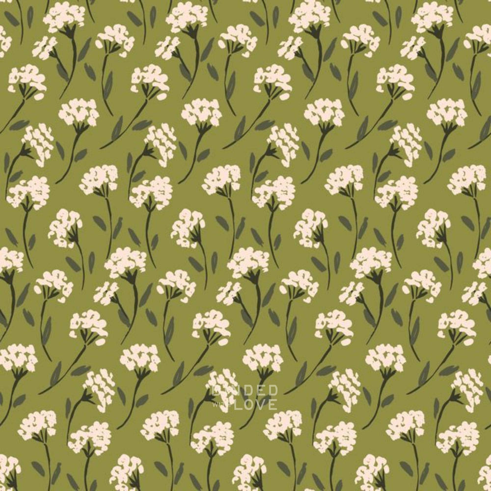 Painted Flower Bunch Green 229026 | Crimson and Evergreen by Kay’s Illustrations
