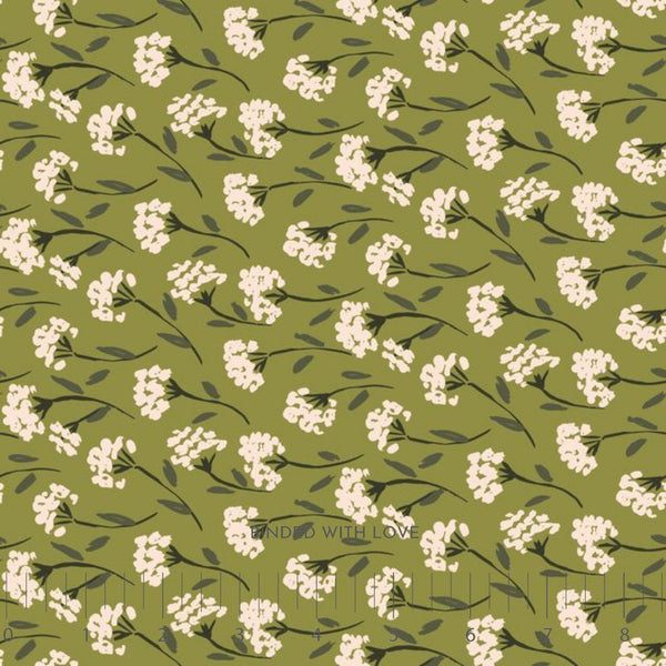 Painted Flower Bunch Green 229026 | Crimson and Evergreen by Kay’s Illustrations