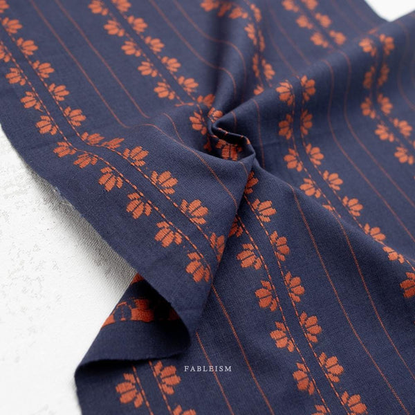 Deco Stripe in Navy/Spice FND-07-DEC-NAVYSPICE | Fine and Dandy by Fableism Supply Co.