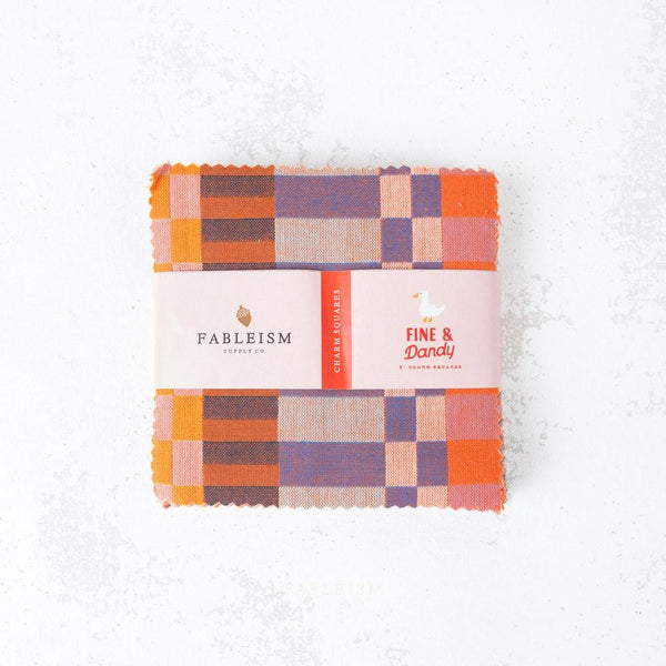 Fine and Dandy 5" Fabric Squares | Fableism Supply Co. | 5 inch Charm Pack | Yarn Dyed Woven Precuts | 48 Pieces