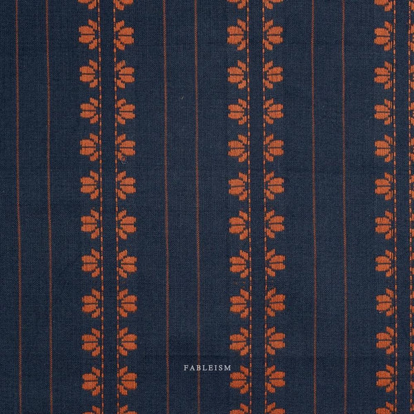 Deco Stripe in Navy/Spice FND-07-DEC-NAVYSPICE | Fine and Dandy by Fableism Supply Co.