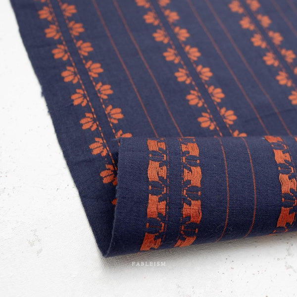 Deco Stripe in Navy/Spice FND-07-DEC-NAVYSPICE | Fine and Dandy by Fableism Supply Co.