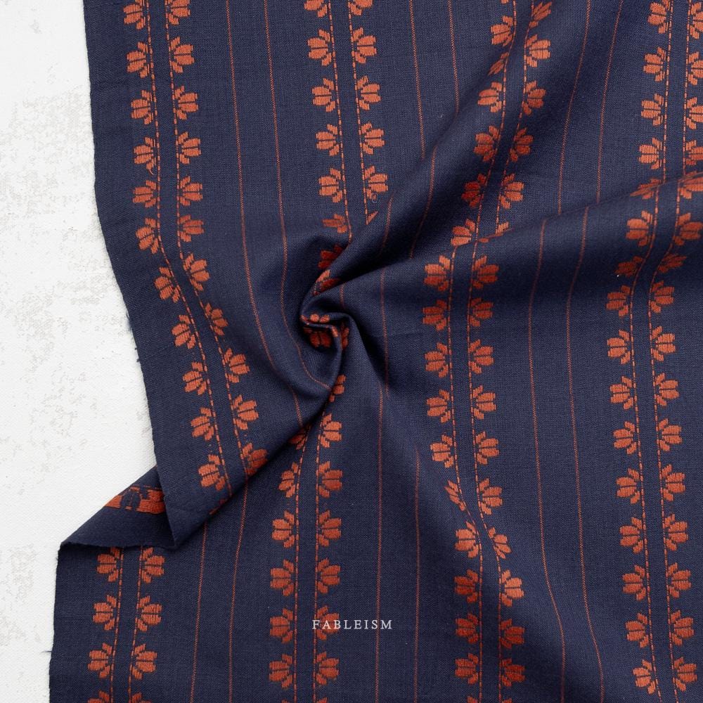 Deco Stripe in Navy/Spice FND-07-DEC-NAVYSPICE | Fine and Dandy by Fableism Supply Co.