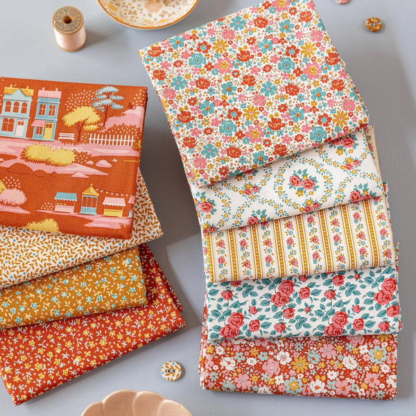 PREORDER Tilda Village Life Autumn Colorway Bundle | Precut Bundle | 17 Prints | Fat Quarter Bundle | Half Yard Bundle