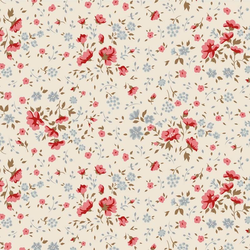 Tilda Wideback Ellie Red/Slate TIL150014 | 108” Wide Quilt Backing Fabric | Continuous Yardage