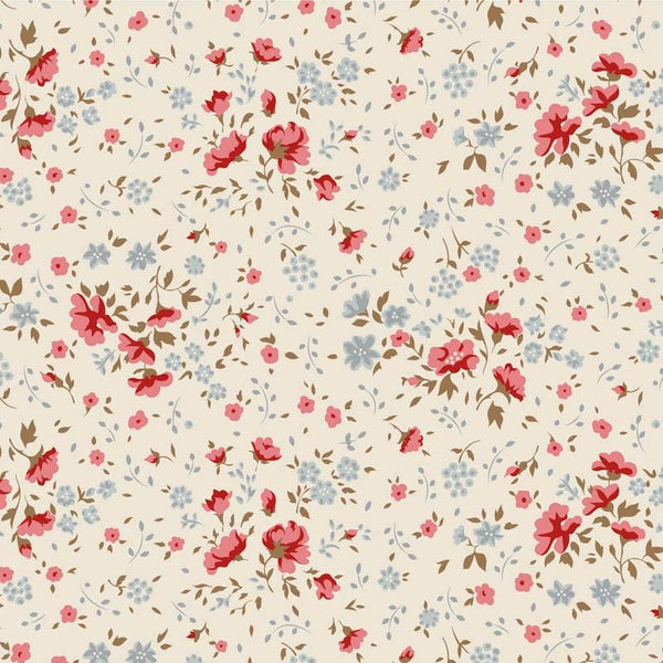 Tilda Wideback Ellie Red/Slate TIL150014 | 108” Wide Quilt Backing Fabric | Continuous Yardage