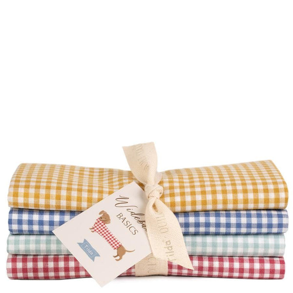 Tilda Wideback Woven Gingham Blue TIL150016 | 108” Wide Quilt Backing Fabric | Continuous Yardage
