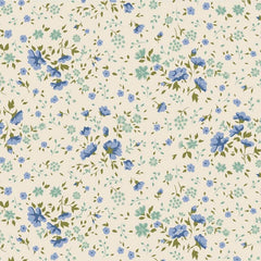 Tilda Wideback Ellie Blue/Teal TIL150012 | 108” Wide Quilt Backing Fabric | Continuous Yardage