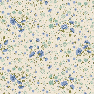 Tilda Wideback Ellie Blue/Teal TIL150012 | 108” Wide Quilt Backing Fabric | Continuous Yardage