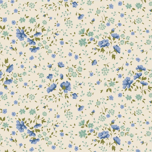 Tilda Wideback Ellie Blue/Teal TIL150012 | 108” Wide Quilt Backing Fabric | Continuous Yardage