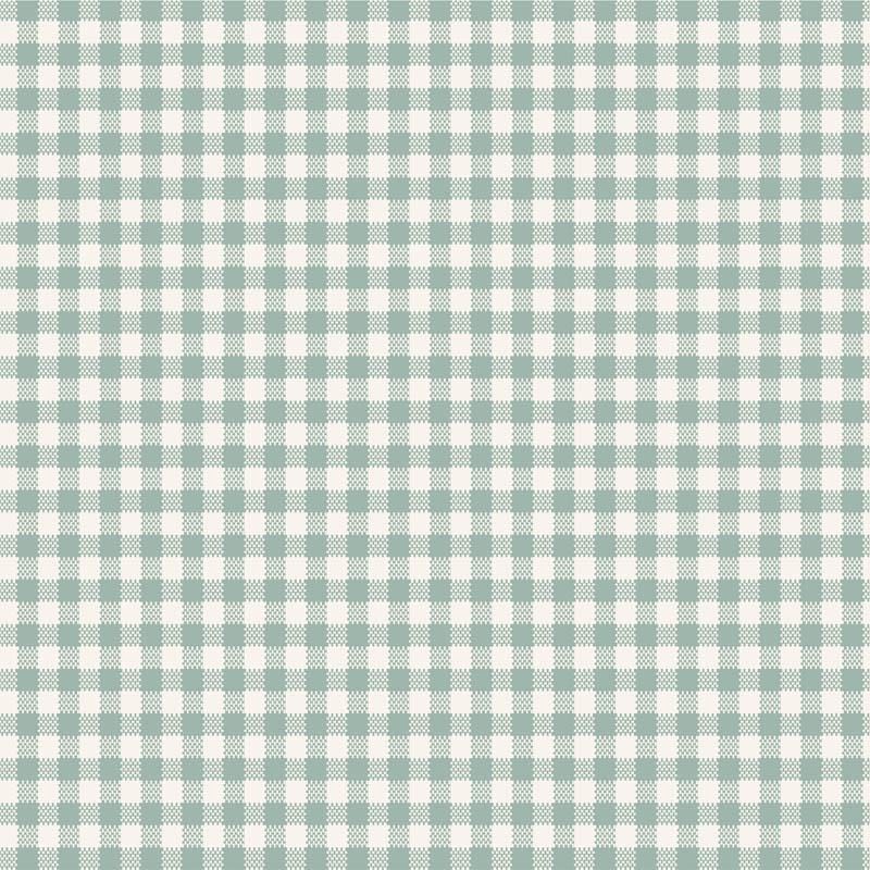 Tilda Wideback Woven Gingham Duckegg TIL150017 | 108” Wide Quilt Backing Fabric | Continuous Yardage