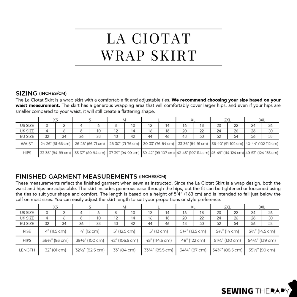 PDF La Ciotat Wrap Skirt Pattern - Sewing Therapy