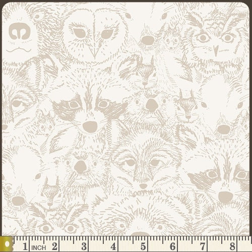 Menagerie Timberwolf IS-50011 | AGF Timeless Print by Sarah Watson | Art Gallery Fabrics | Continuous Yardage | Fat Quarter