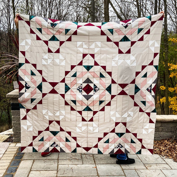 Vintage Lace Quilt Pattern by Lo & Behold Stitchery | Printed Paper Pattern | Confident Beginner Skill Level