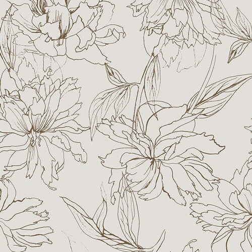 Fair Peonies Traced DCD-31610 | Decadence by Katarina Roccella | Art Gallery Fabrics | Quilting Fabric | Continuous Yardage | Fat Quarter