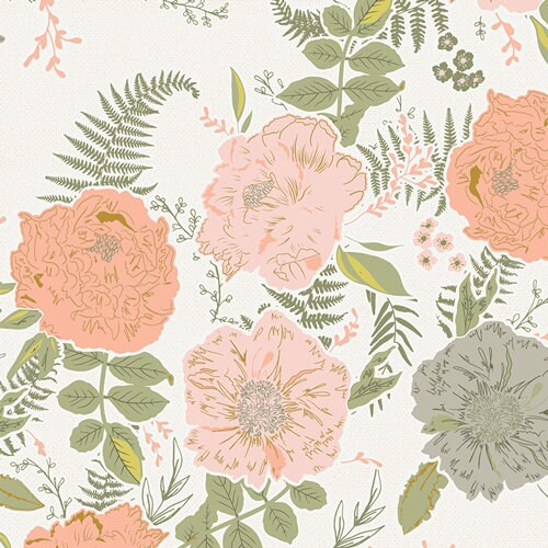 Gathered Foraged Garland Peony GTH-37500 | Gathered by Bonnie Christine | Art Gallery Fabrics | Continuous Yardage | Fat Quarter