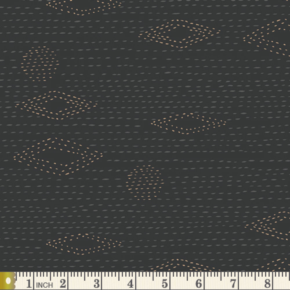 Kantha Charcoal KSM-83301 | Kismet by Sharon Holland | Art Gallery Fabrics | Continuous Yardage | Fat Quarter