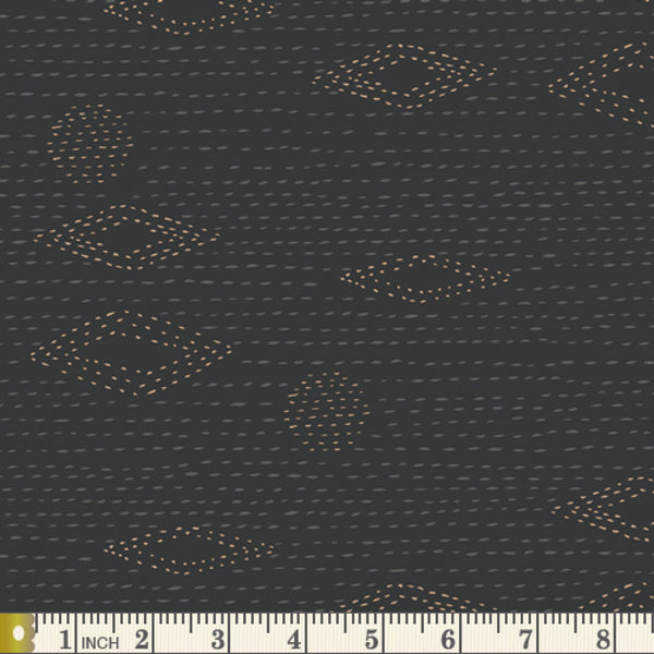 Kantha Charcoal KSM-83301 | Kismet by Sharon Holland | Art Gallery Fabrics | Continuous Yardage | Fat Quarter
