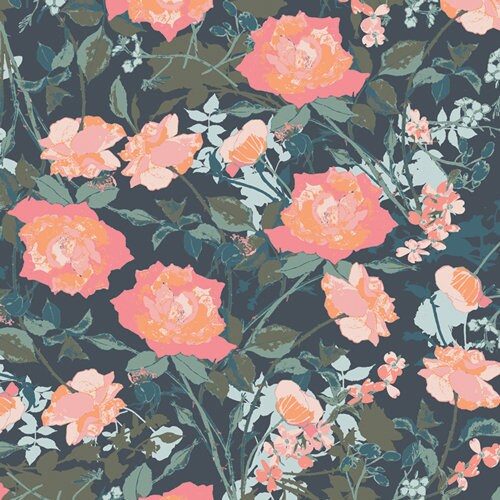 Rosemantic Trellis Dim PIC-39450 | Picturesque by Katarina Roccella | Art Gallery Fabrics | Floral Quilting Fabric | Yardage | Fat Quarter