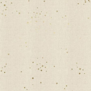 Freckles Twinkle CS100-TW1UM | Unbleached Cotton Metallic Fabric | Cotton + Steel Basics | Continuous Yardage | Fat Quarter