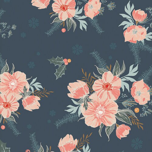 Frosted Roses Midnight CMA-25120 | Cozy & Magical by Maureen Cracknell | Art Gallery Fabrics | Yardage | Fat Quarter