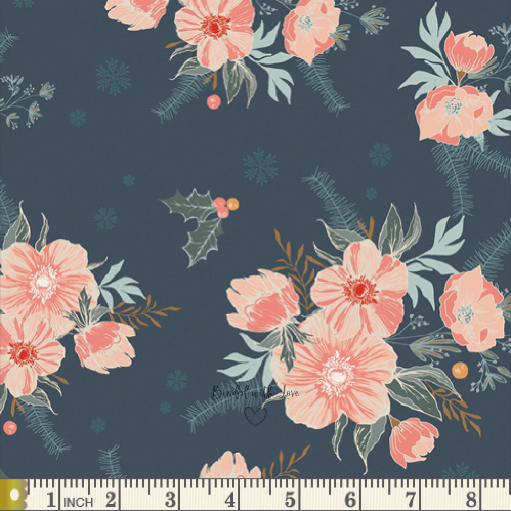 Frosted Roses Midnight CMA-25120 | Cozy & Magical by Maureen Cracknell | Art Gallery Fabrics | Yardage | Fat Quarter