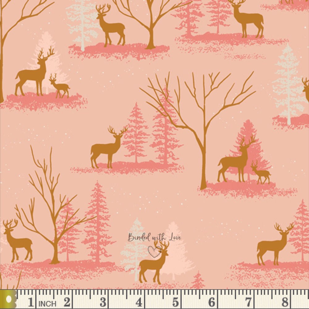 Deer in Winterland CMA-25127 | Cozy and Magical by Maureen Cracknell | Art Gallery Fabrics | Yardage | End of Bolt | Destash