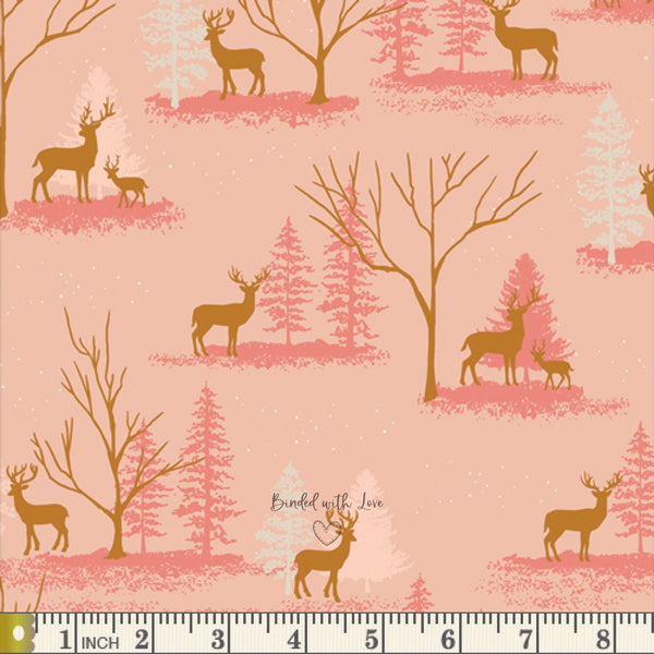 Deer in Winterland CMA-25127 | Cozy and Magical by Maureen Cracknell | Art Gallery Fabrics | Yardage | End of Bolt | Destash