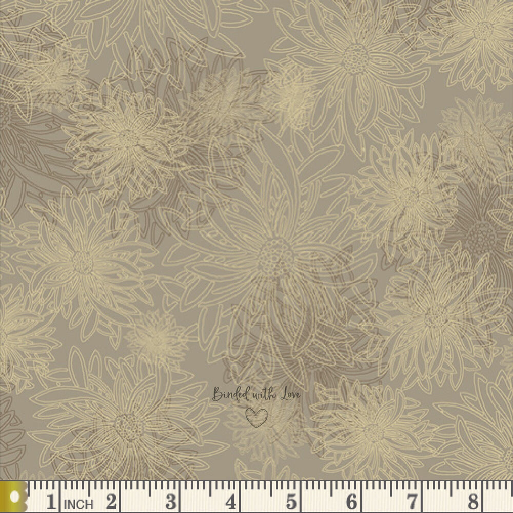 Khaki FE-516 | Floral Elements by Art Gallery Fabrics | Yardage | End of Bolt | Destash