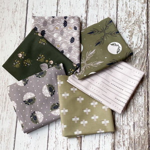 Camp Creek by Ash Cascade | 6 Prints | Cotton + Steel | Fat Quarter Bundle | Green Quilting Bundle