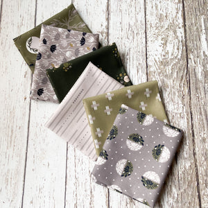 Camp Creek by Ash Cascade | 6 Prints | Cotton + Steel | Fat Quarter Bundle | Green Quilting Bundle