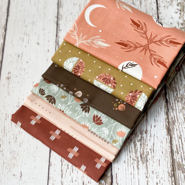Camp Creek by Ash Cascade | 6 Prints | Cotton + Steel | Fat Quarter Bundle | Rust Quilting Bundle
