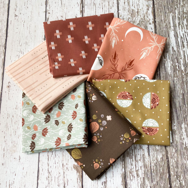 Camp Creek by Ash Cascade | 6 Prints | Cotton + Steel | Fat Quarter Bundle | Rust Quilting Bundle