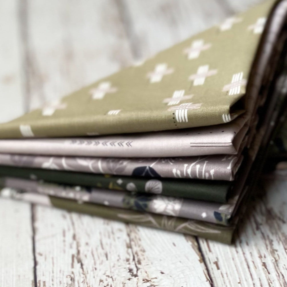 Camp Creek by Ash Cascade | 6 Prints | Cotton + Steel | Fat Quarter Bundle | Green Quilting Bundle