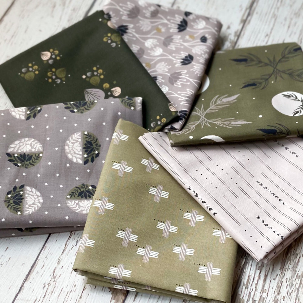 Camp Creek by Ash Cascade | 6 Prints | Cotton + Steel | Fat Quarter Bundle | Green Quilting Bundle