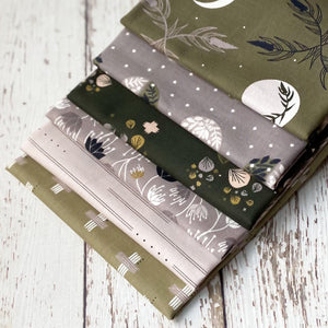 Camp Creek by Ash Cascade | 6 Prints | Cotton + Steel | Fat Quarter Bundle | Green Quilting Bundle
