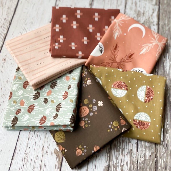 Camp Creek by Ash Cascade | 6 Prints | Cotton + Steel | Fat Quarter Bundle | Rust Quilting Bundle