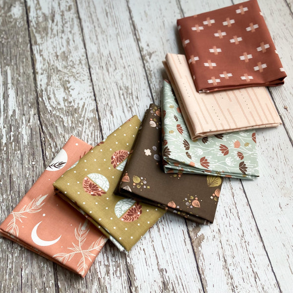 Camp Creek by Ash Cascade | 6 Prints | Cotton + Steel | Fat Quarter Bundle | Rust Quilting Bundle