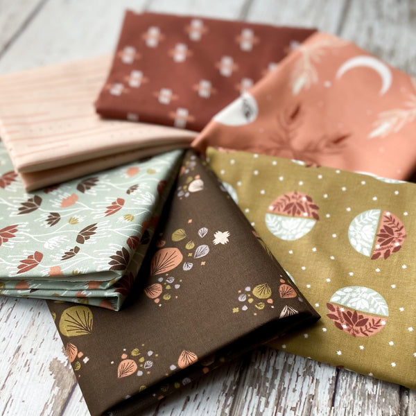 Camp Creek by Ash Cascade | 6 Prints | Cotton + Steel | Fat Quarter Bundle | Rust Quilting Bundle
